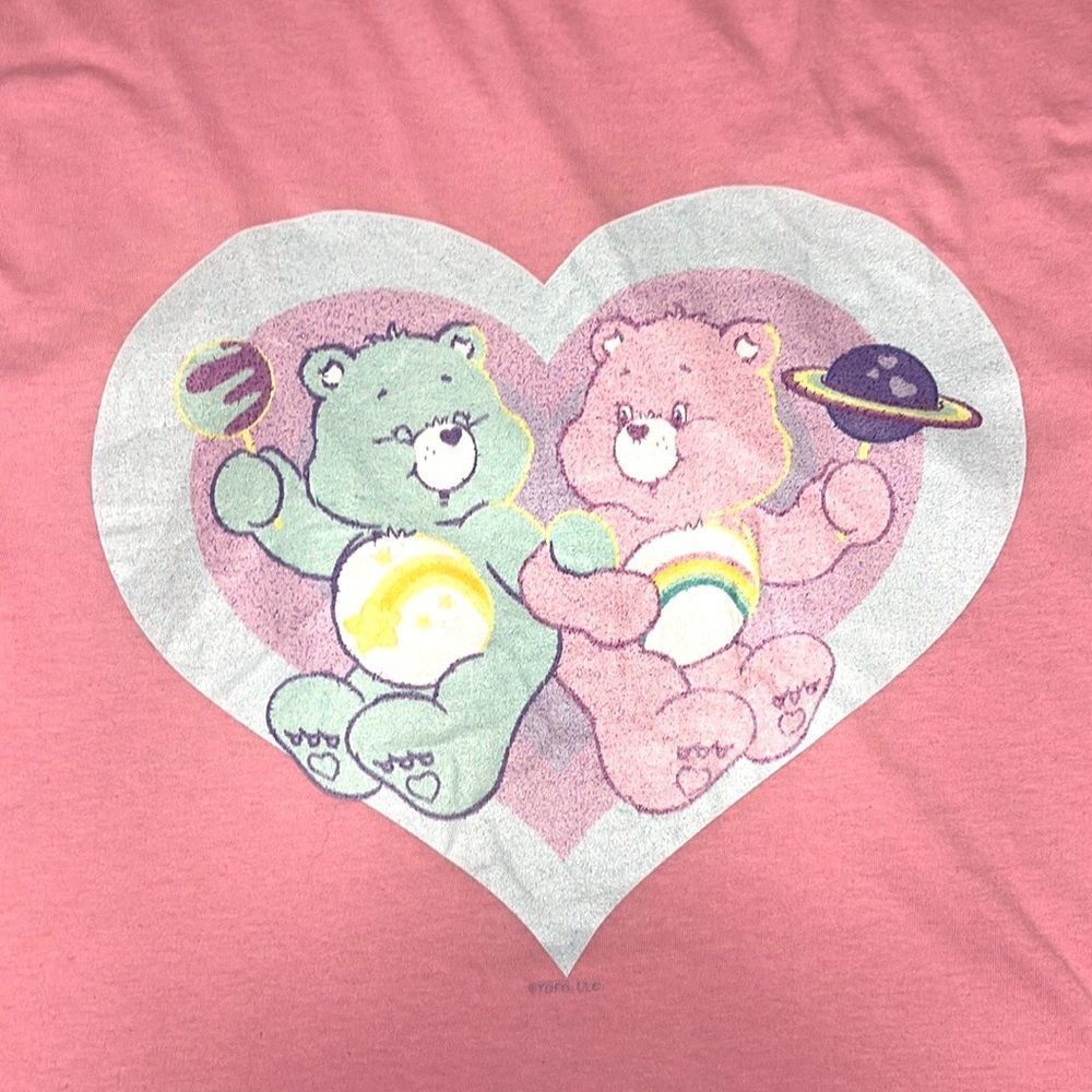 NEW Pink Care Bear Short Sleeve Crew Neck Graphic Tee Size Large